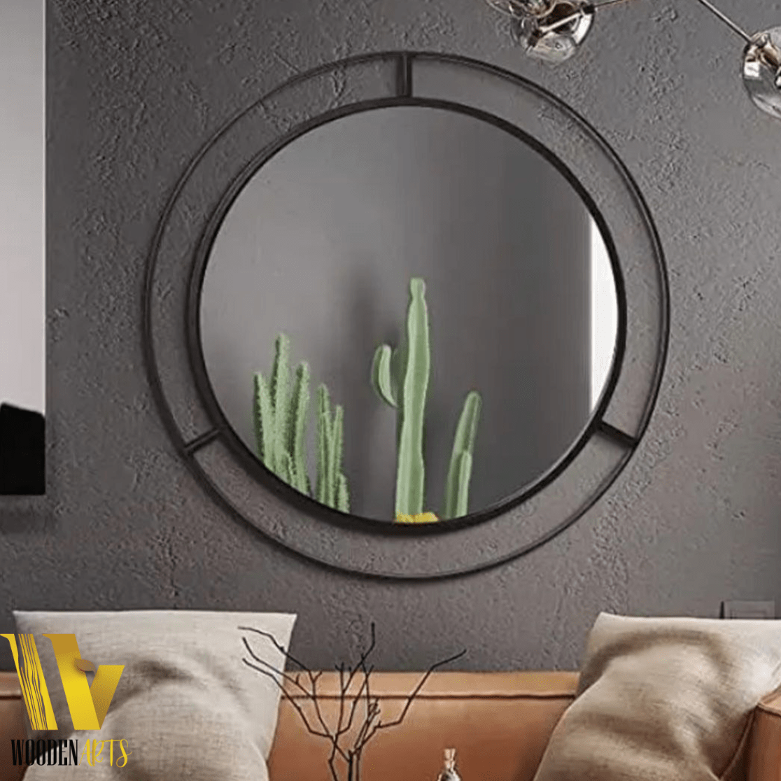 Halo Round Mirror - Wooden Arts